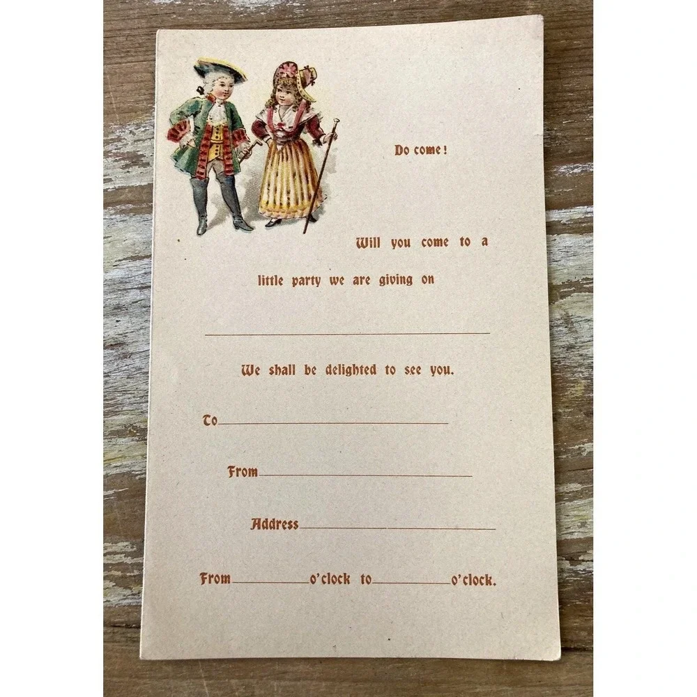 Antique Hurds Dainty Writing Paper For Little Folks stationery party invitations